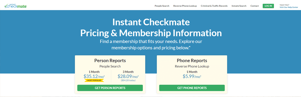 Instant Checkmate Pricing