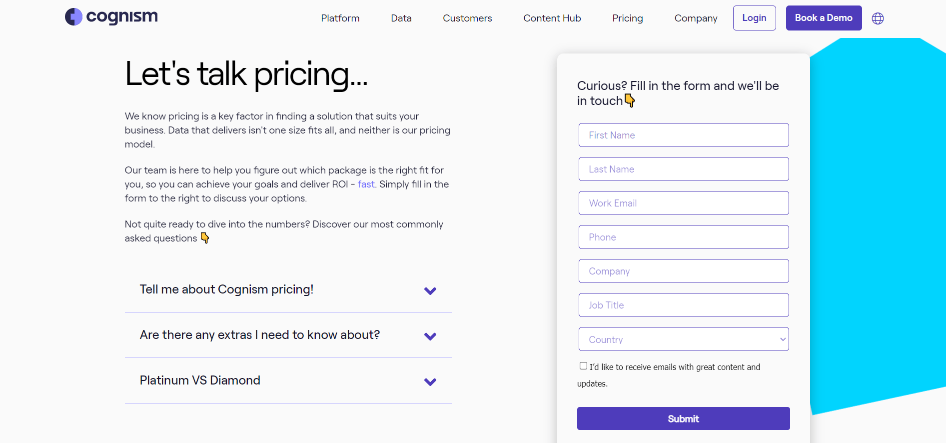 Pricing of Cognism app, one of the best sales intelligence tools for streamlined B2B data management