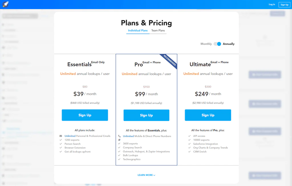 RocketReach Pricing