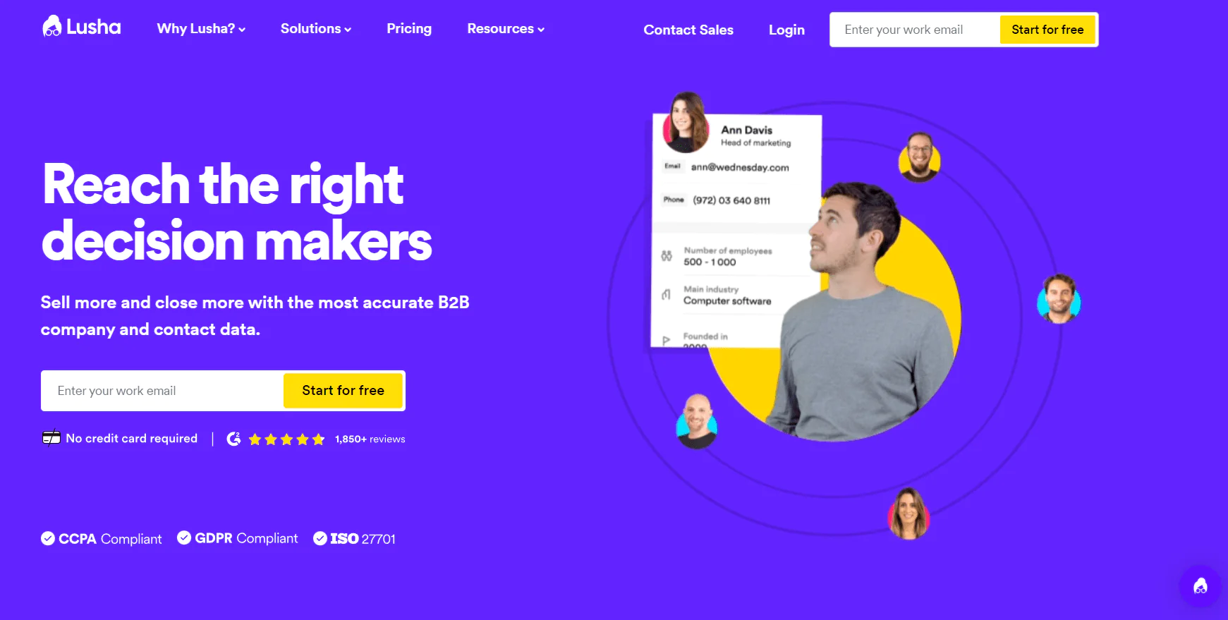 Lusha Homepage