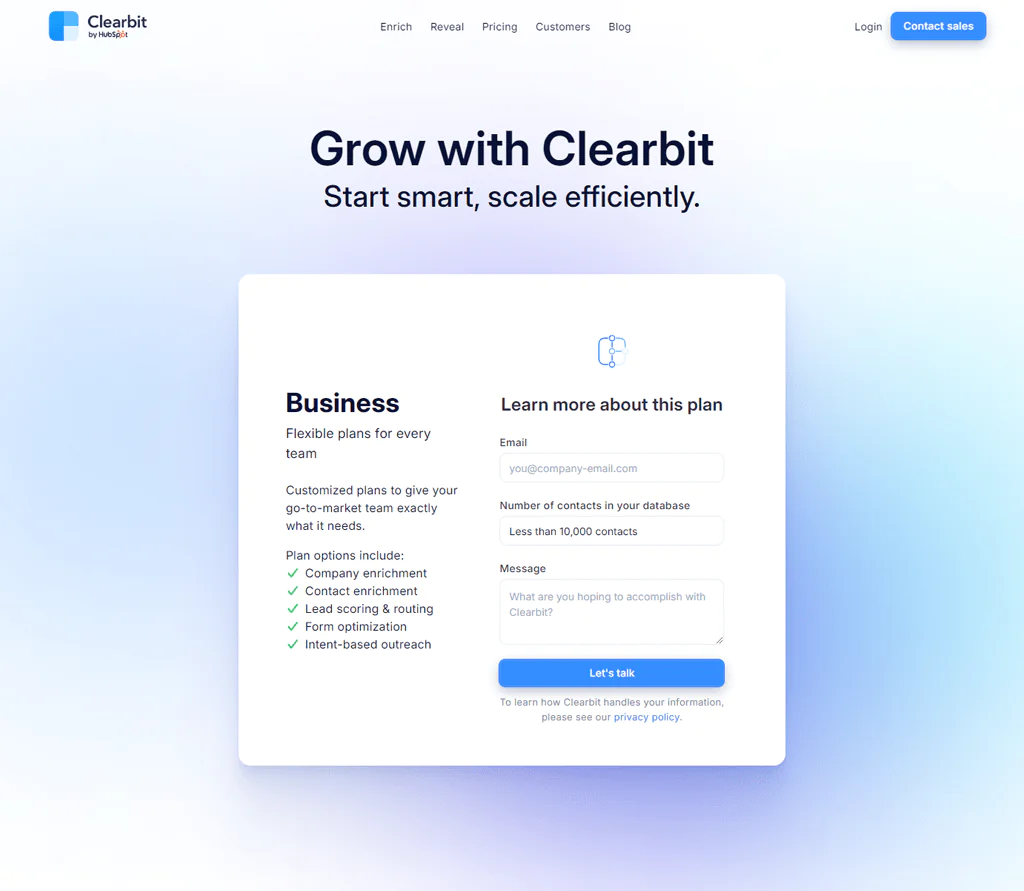 Clearbit Pricing