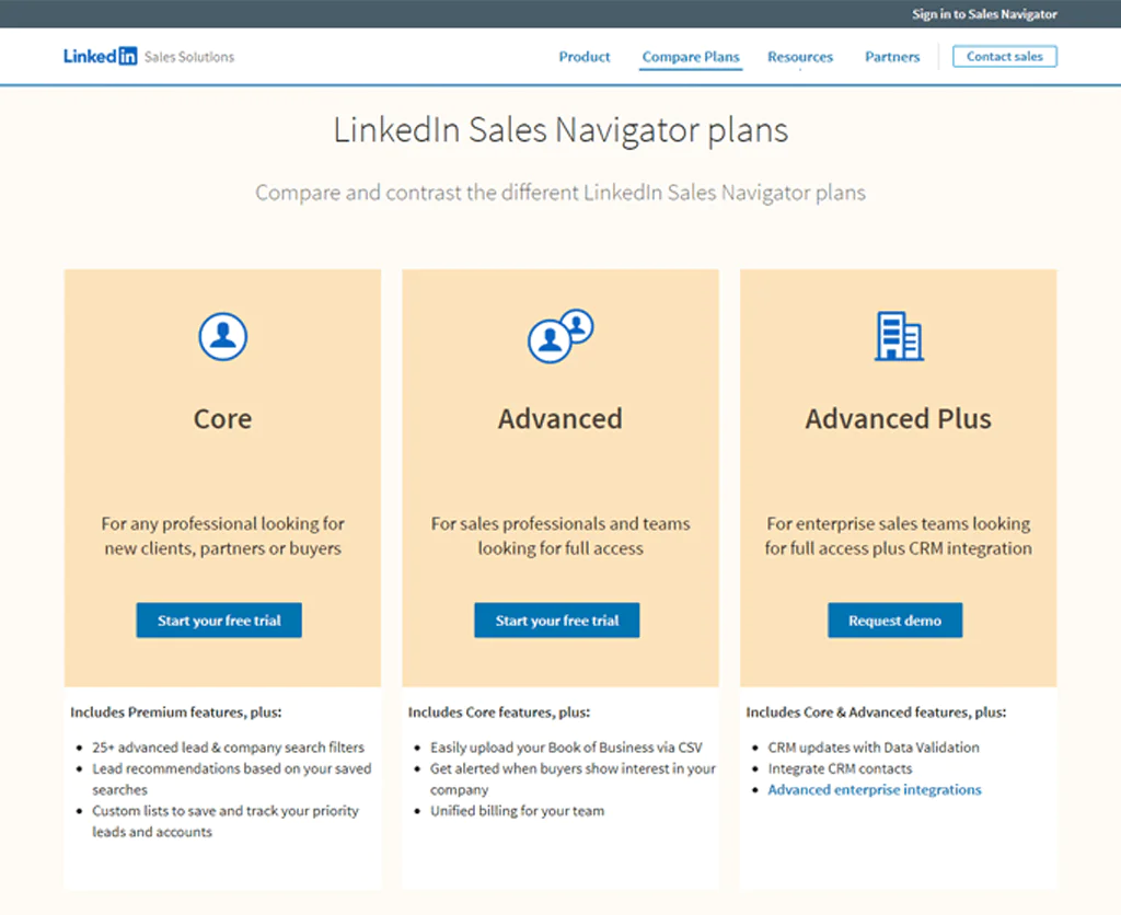 LinkedIn-Sales-Navigator Pricing