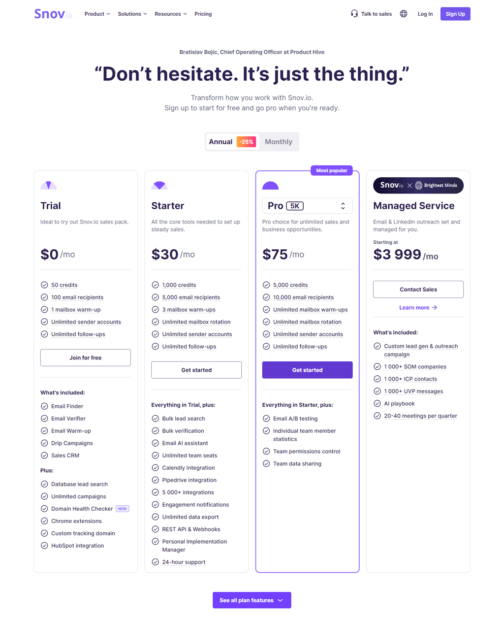 Snov.io Pricing