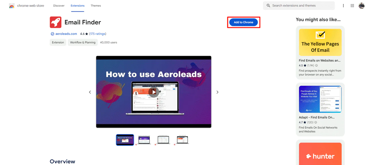 AeroLeads Chrome Extension 