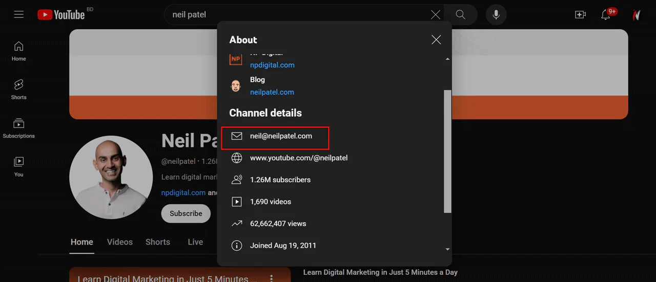 Copy the Email Address