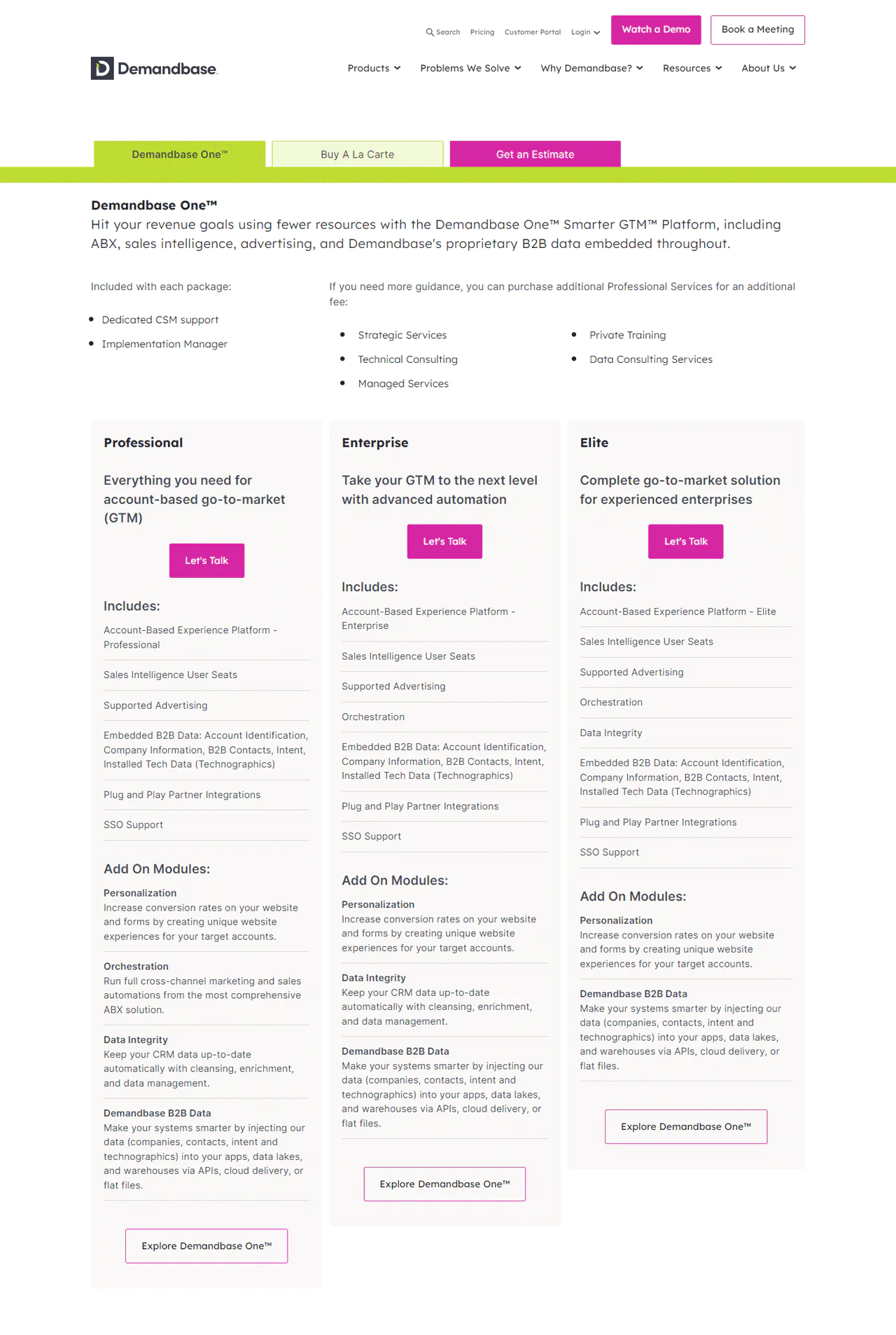 Demandbase Pricing