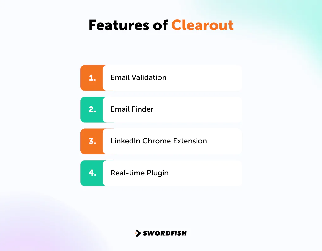 Features of Clearout