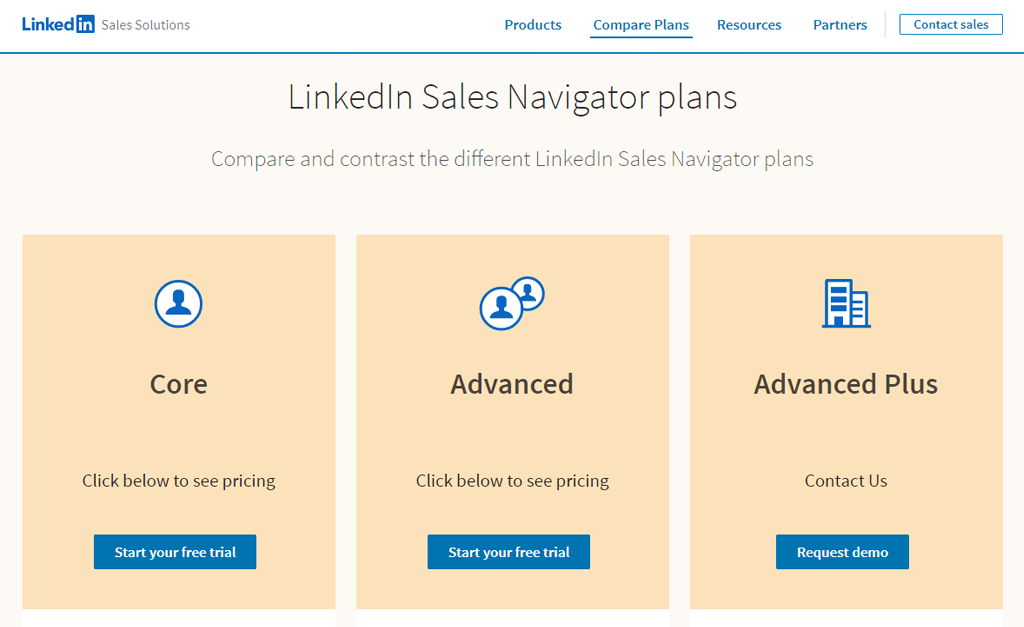 LinkedIn Sales Navigator Pricing
