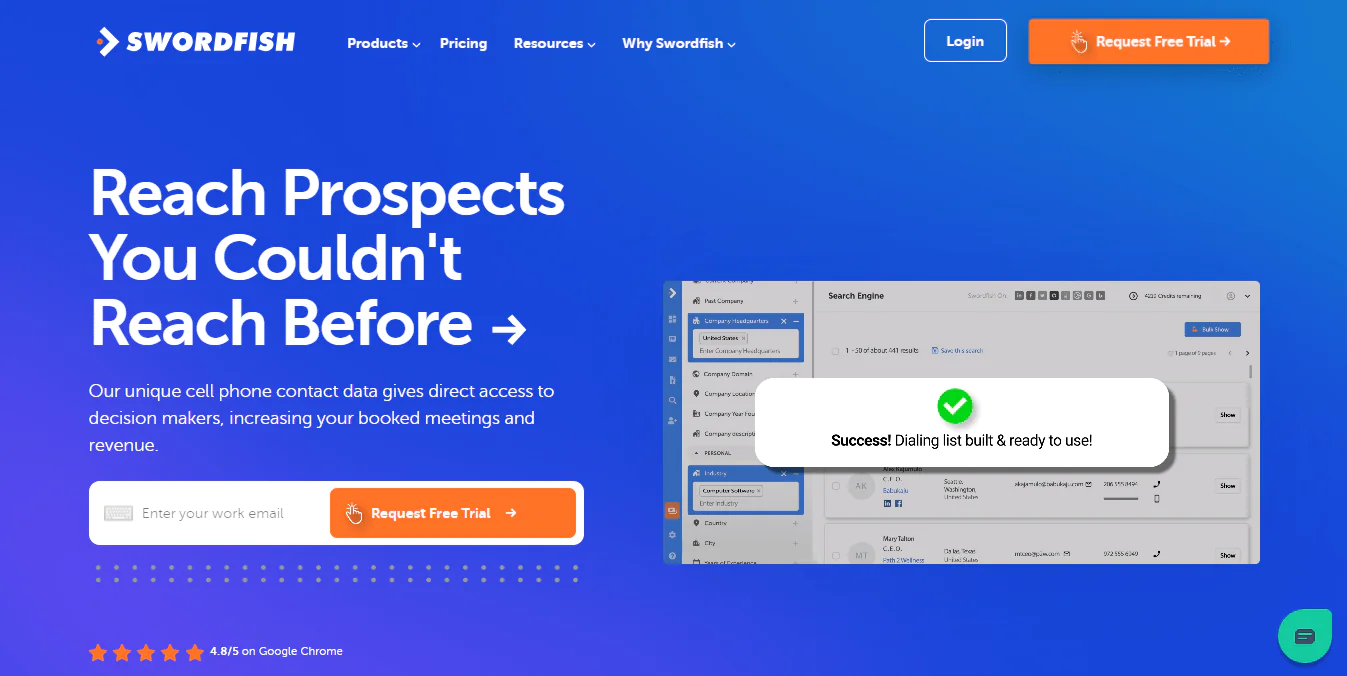 Swordfish AI Homepage