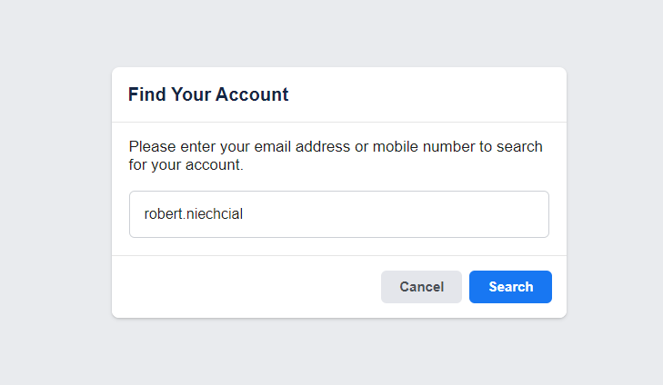 Enter the Facebook ID or Username