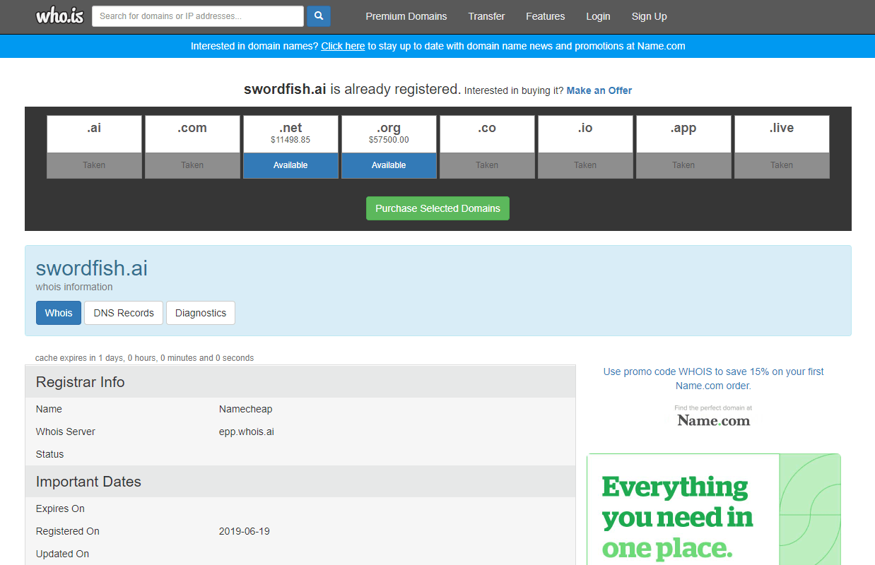 Use the WHOIS Lookup