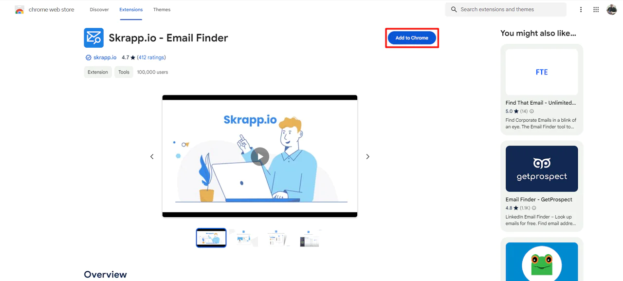Skrapp Chrome Extension