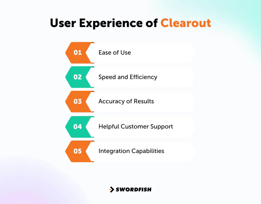 User Experience of Clearout