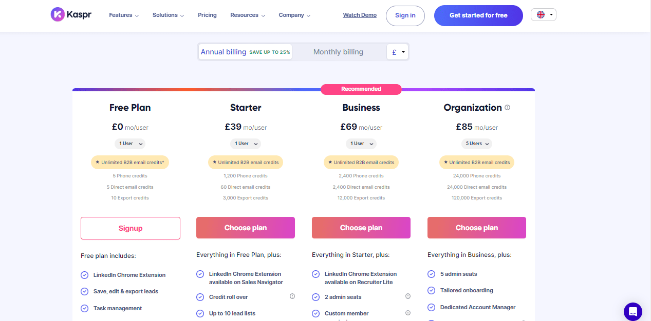 kaspr io pricing