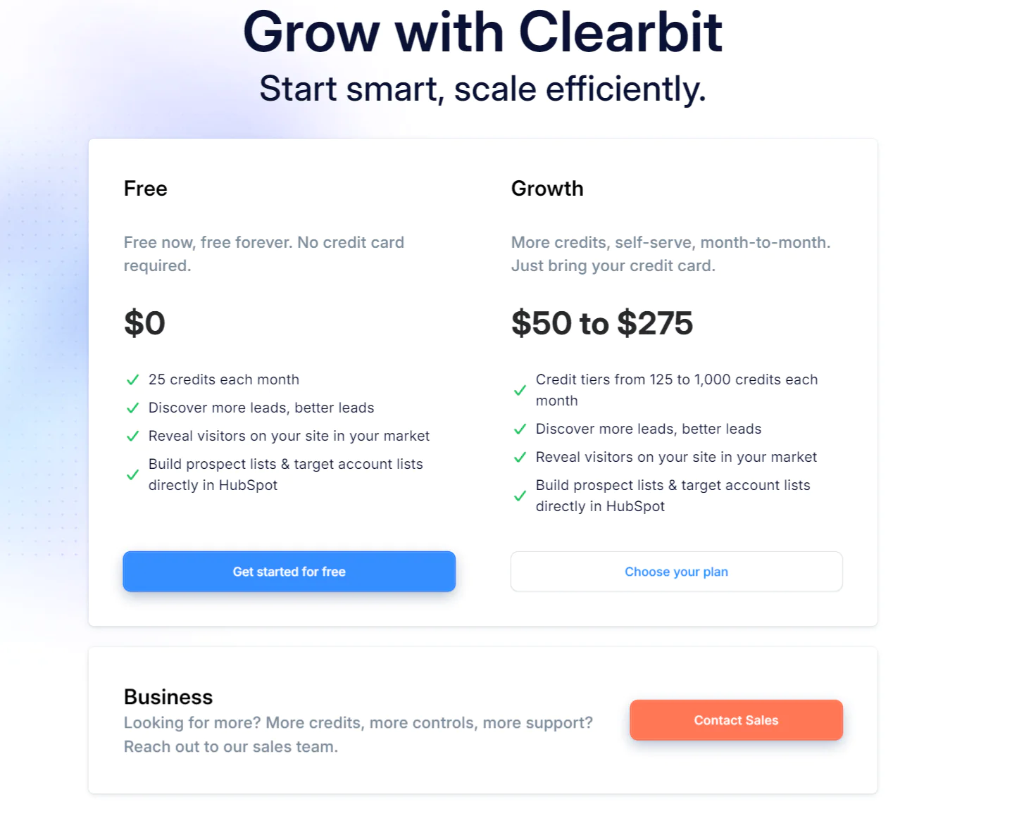 Clearbit Pricing