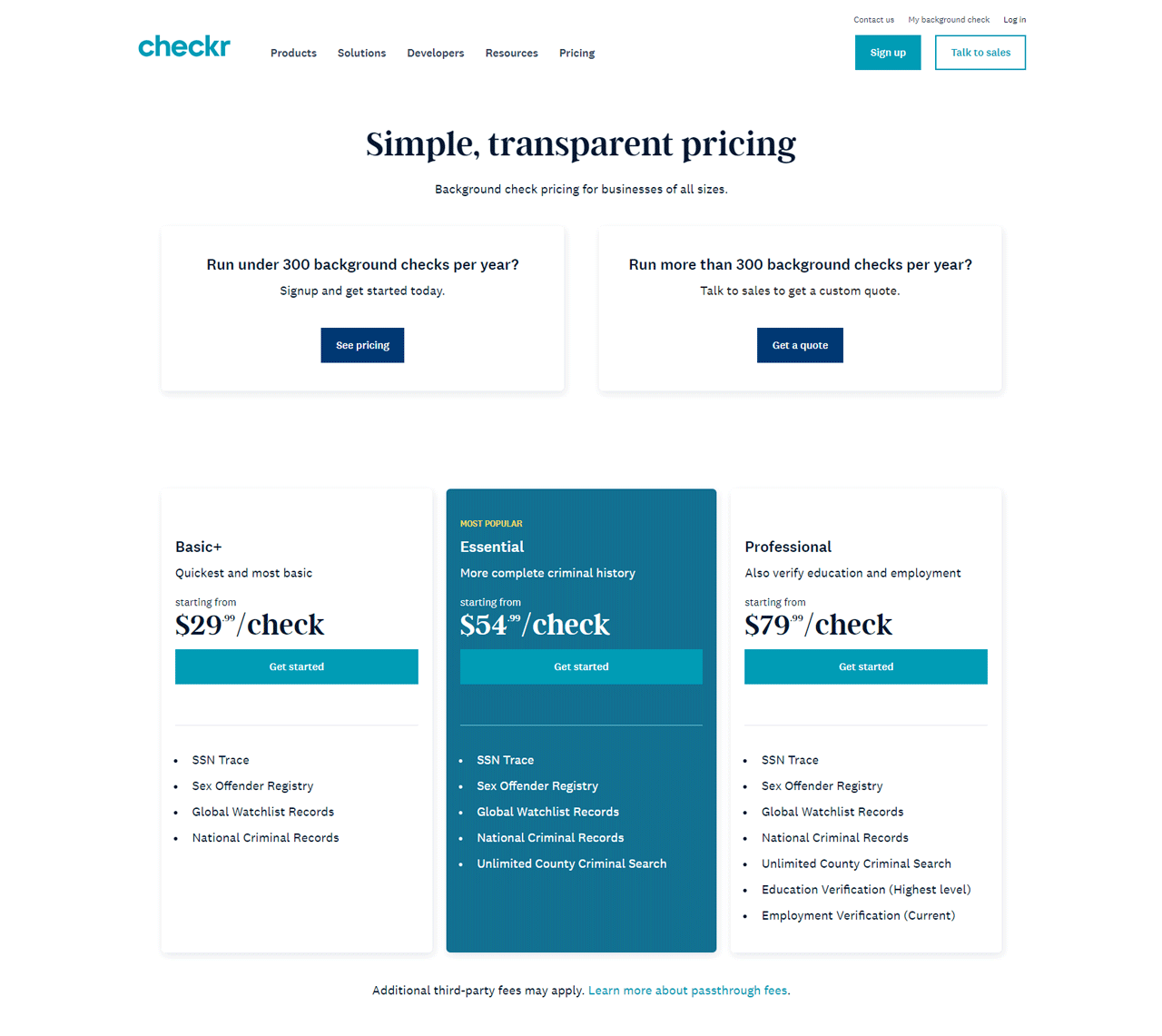 Checkr Pricing