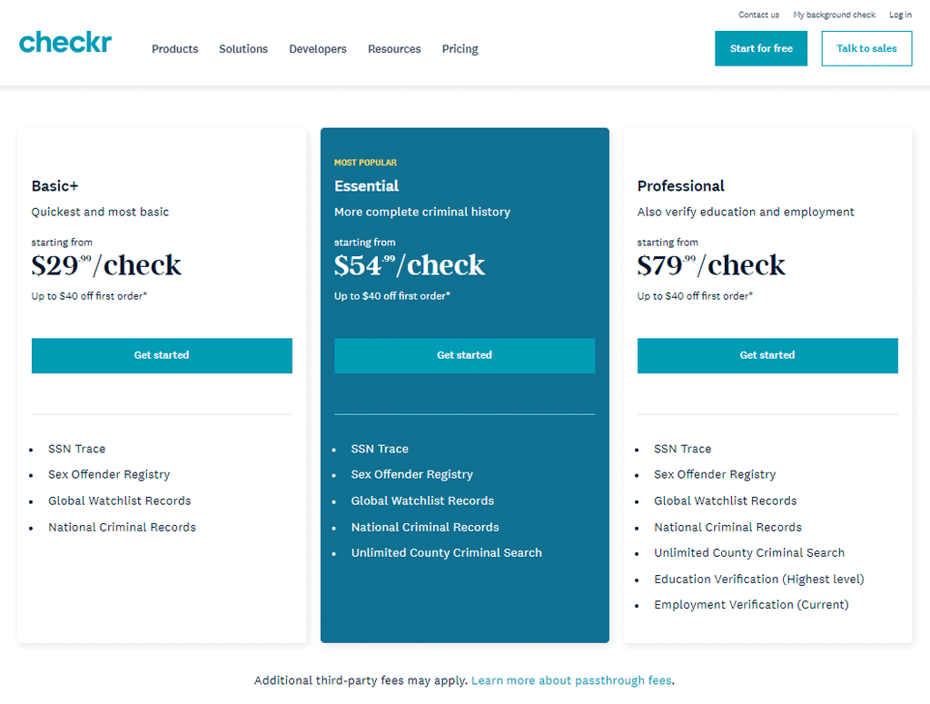 Checkr-Pricing