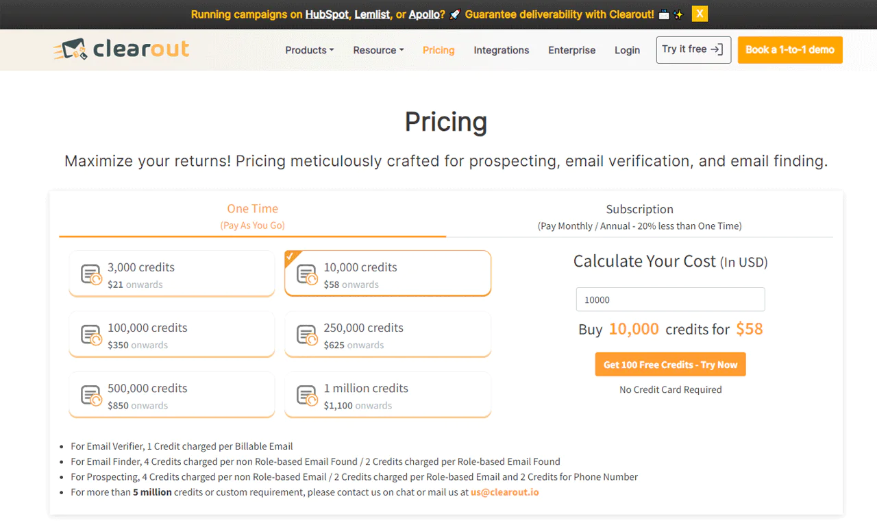 Clearout-Pricing