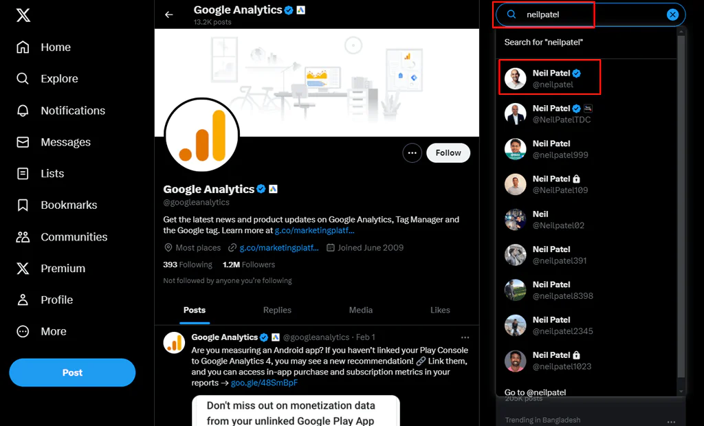 Search on Twitter 