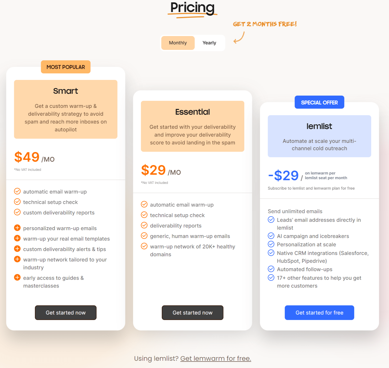Lemwarm Pricing