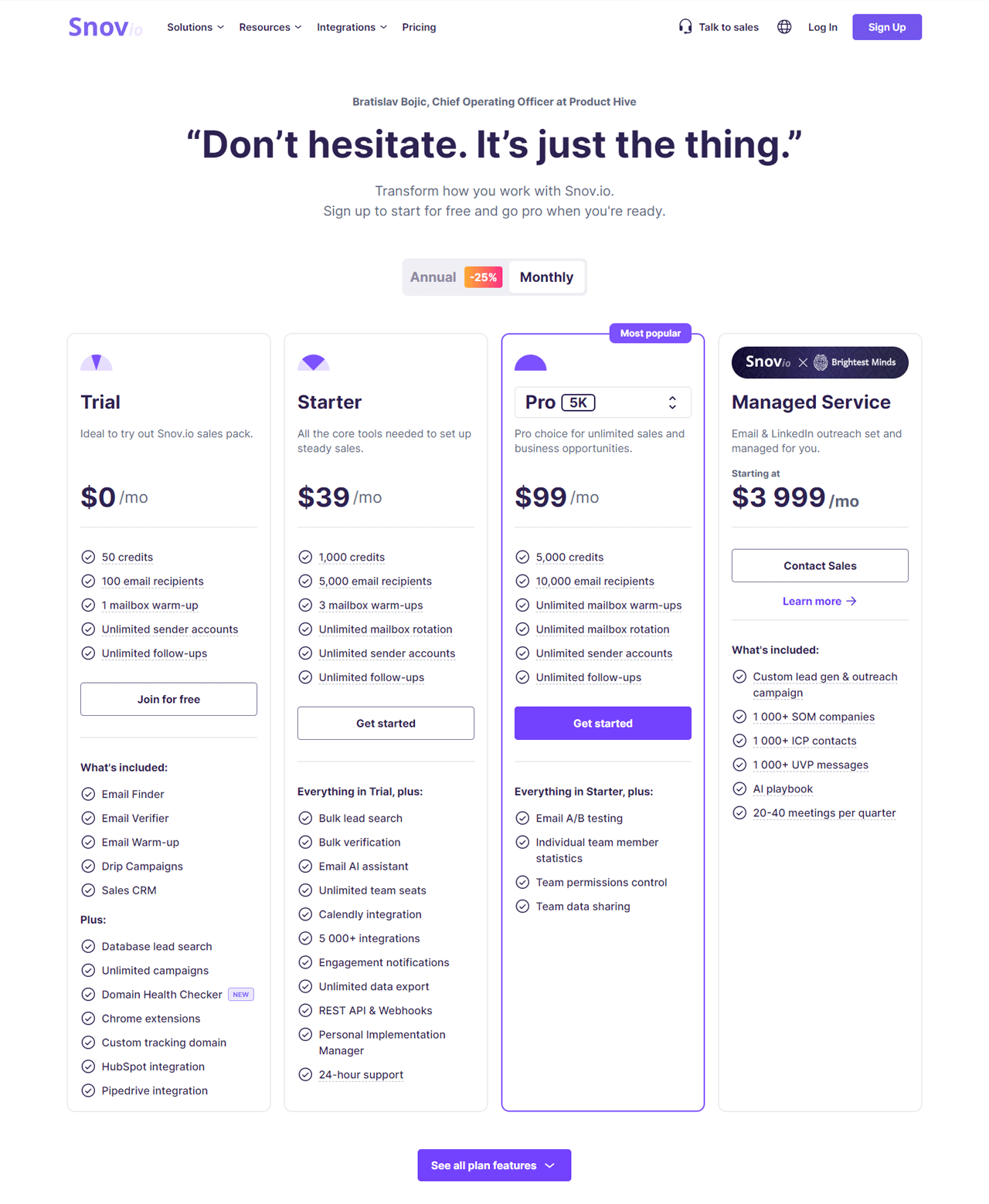 Snov.io Pricing