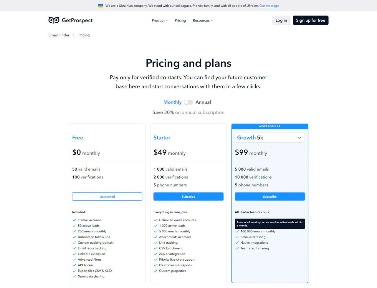 getprospect Pricing