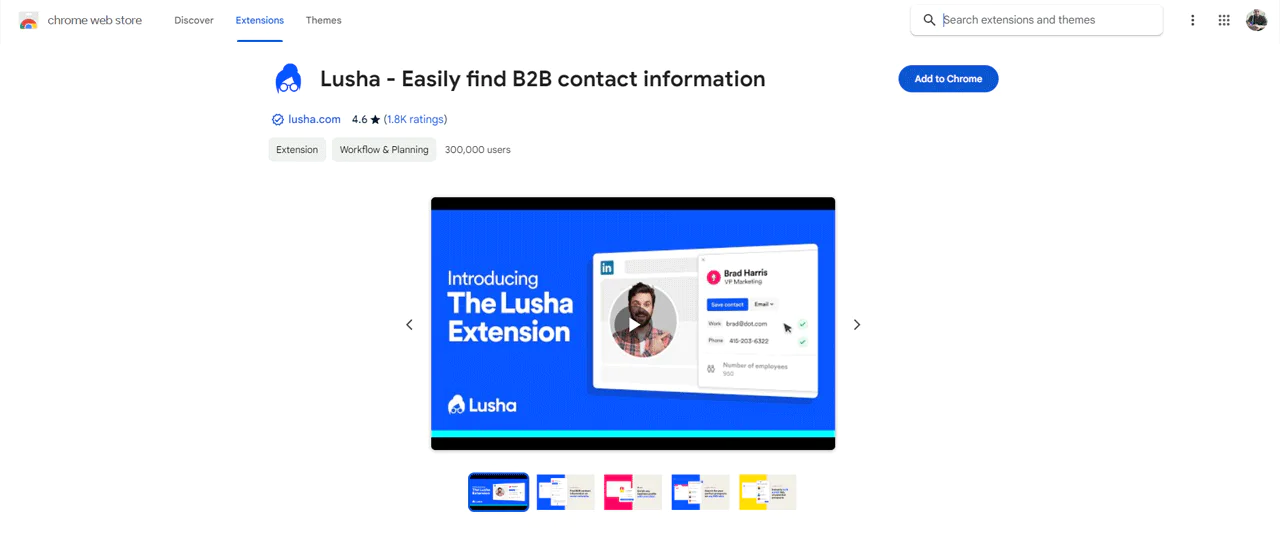 Lusha Chrome Extension