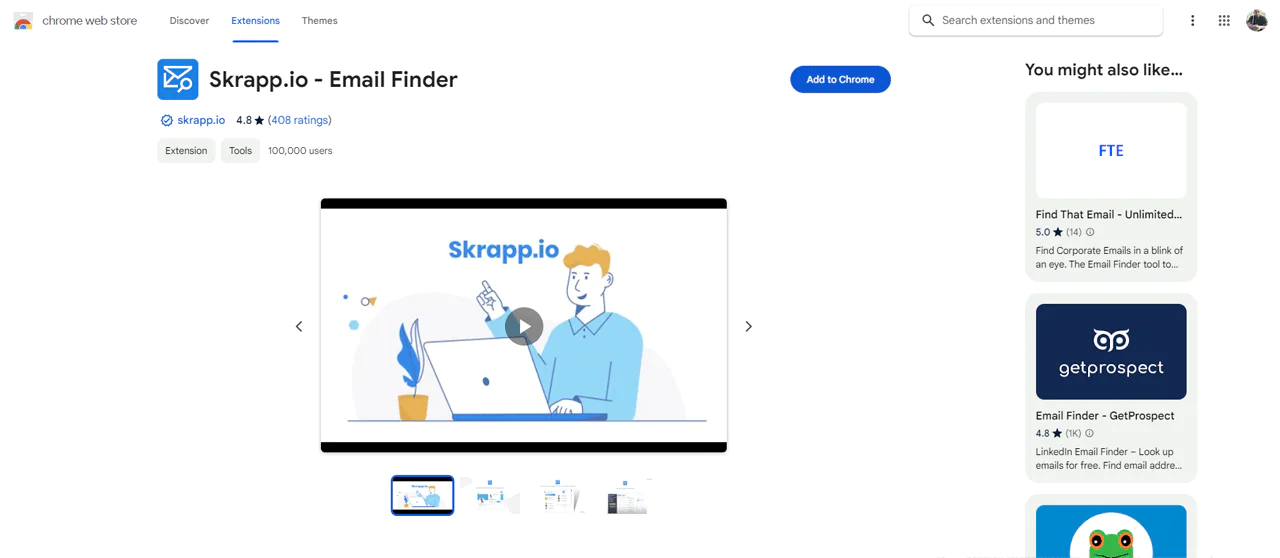skrapp.io Chrome extension