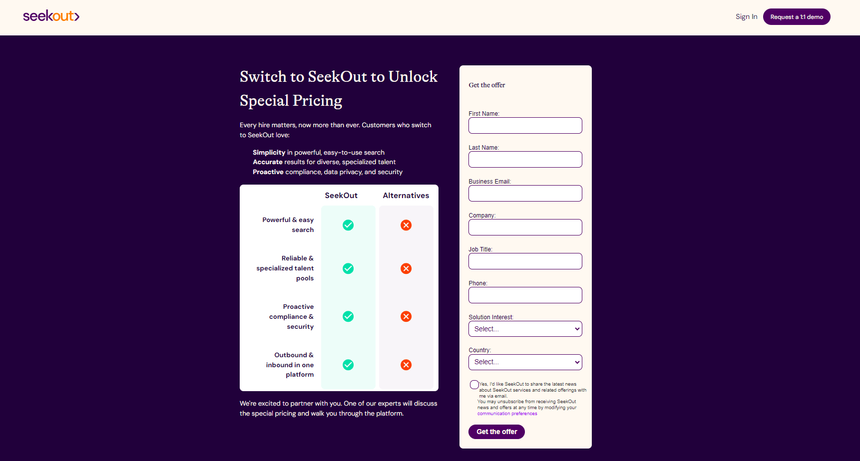 SeekOut pricing