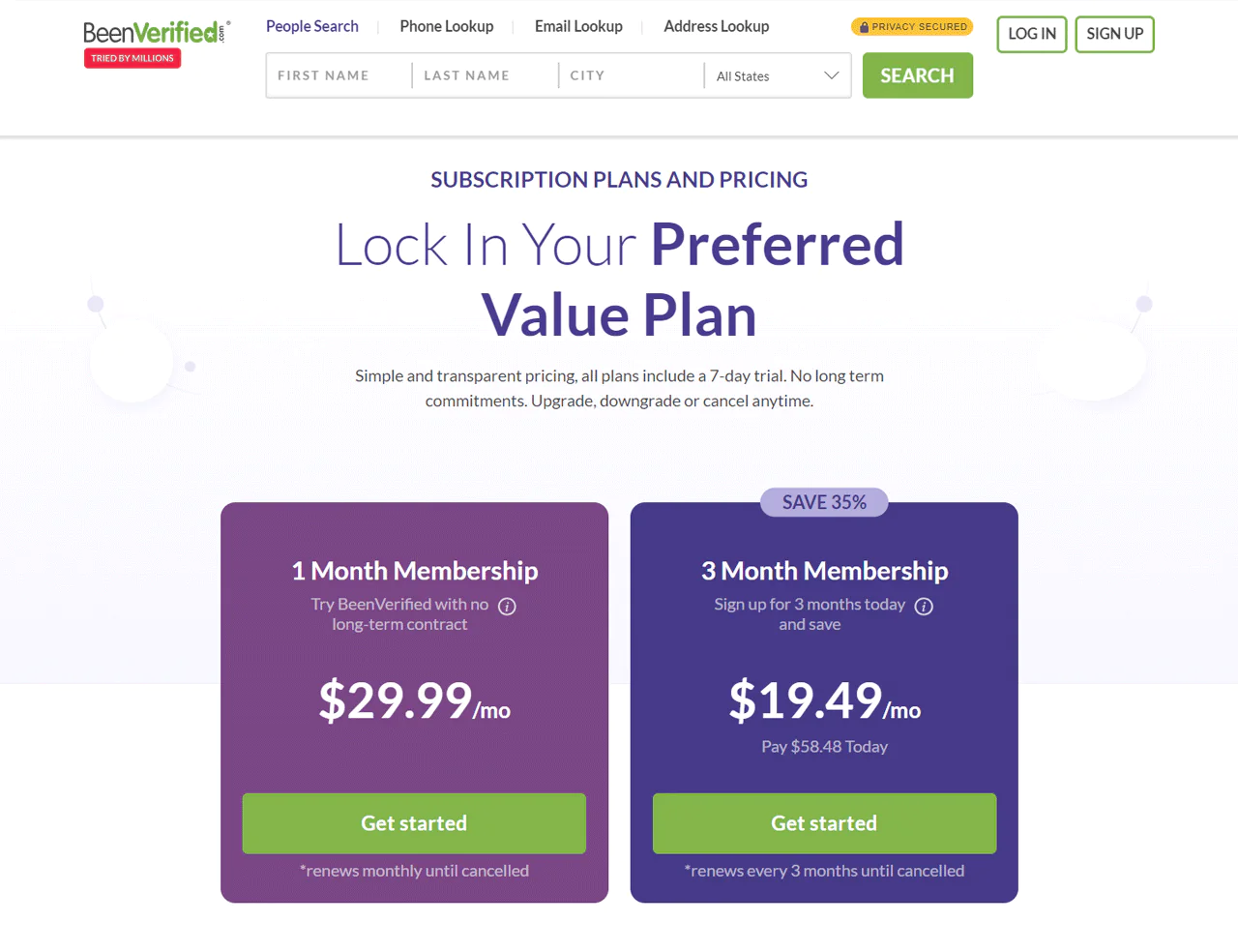 BeenVerified Pricing