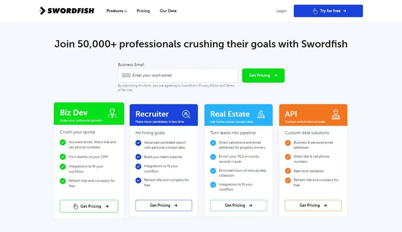 Swordfish AI Pricing