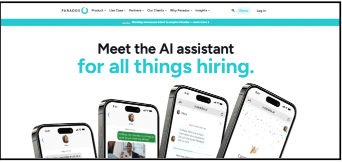 Paradox Olivia recruiting software with conversational AI features