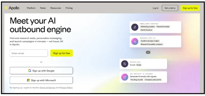 Apollo.io recruiting software tool for email and phone lookup