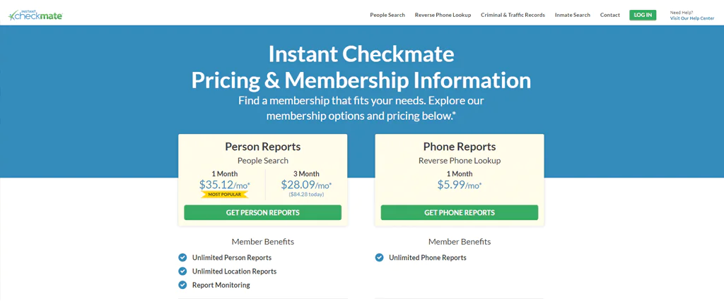 Instant-Checkmate-Pricing