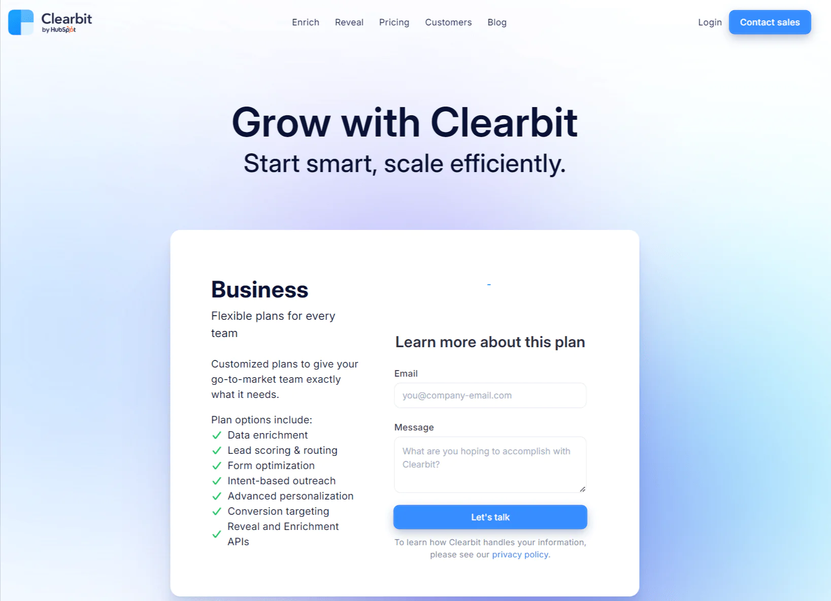 Clearbit Pricing