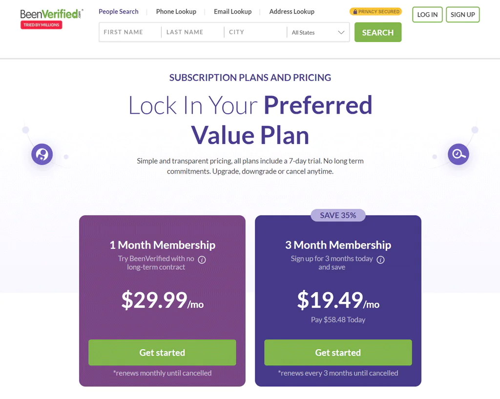 BeenVerified Pricing