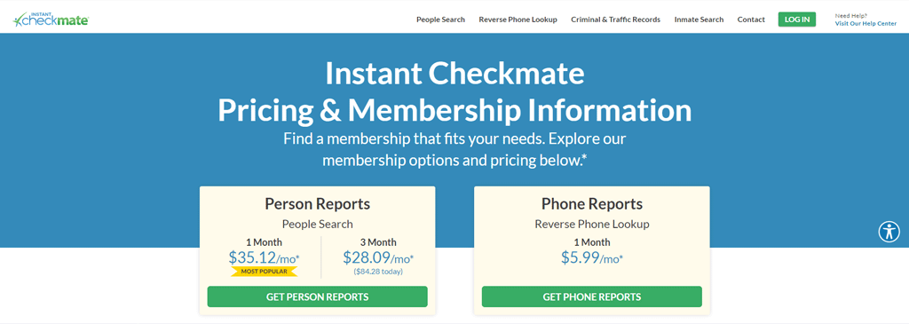 Instant Checkmate Pricing