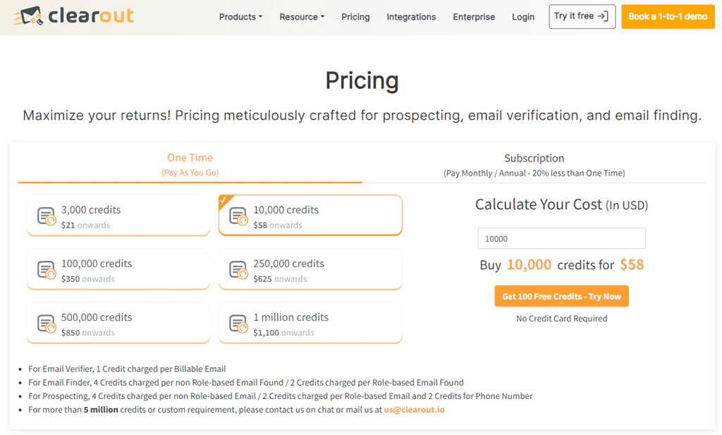 Clearout Pricing Breakdown