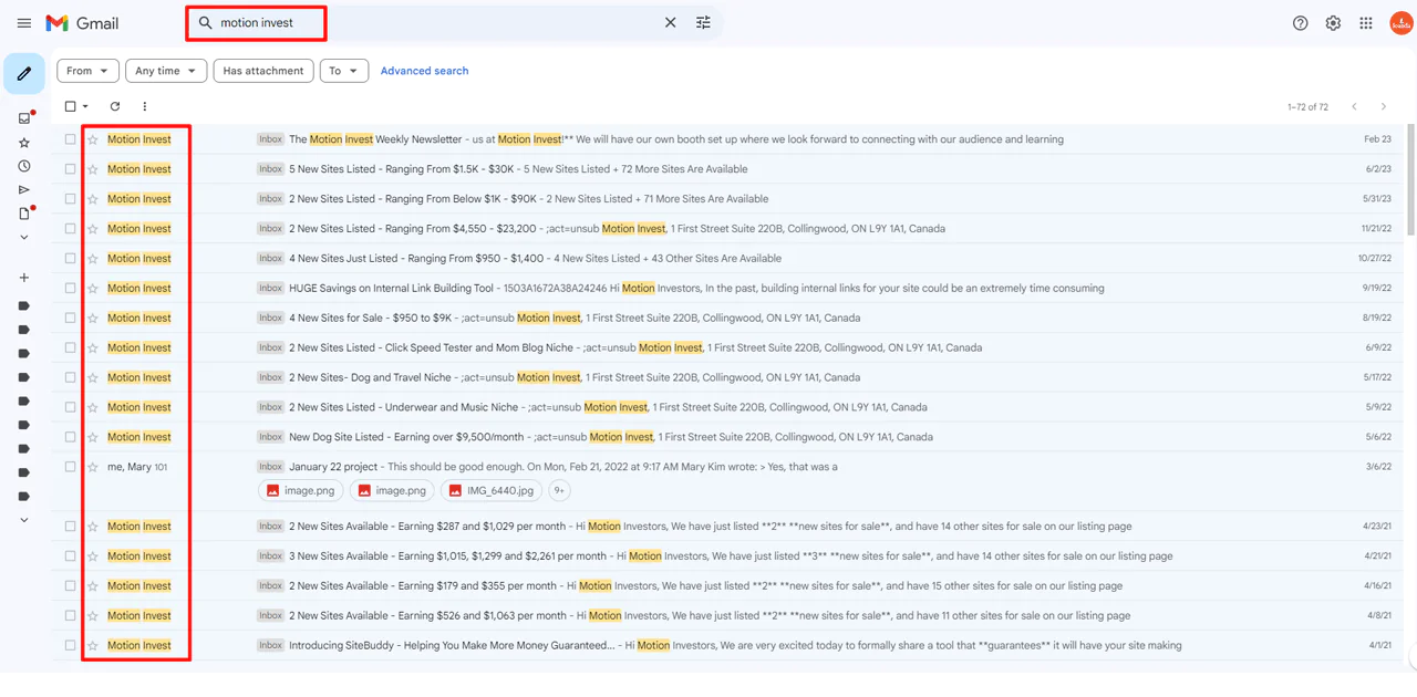 Gmail Email Search&nbsp;