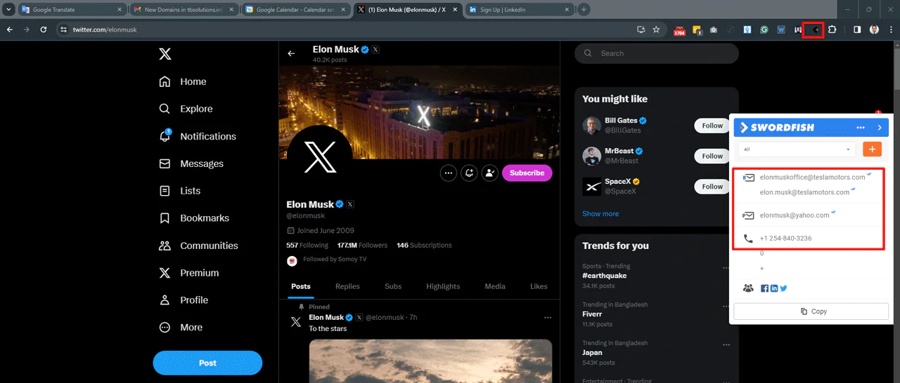 click on the icon on the bar