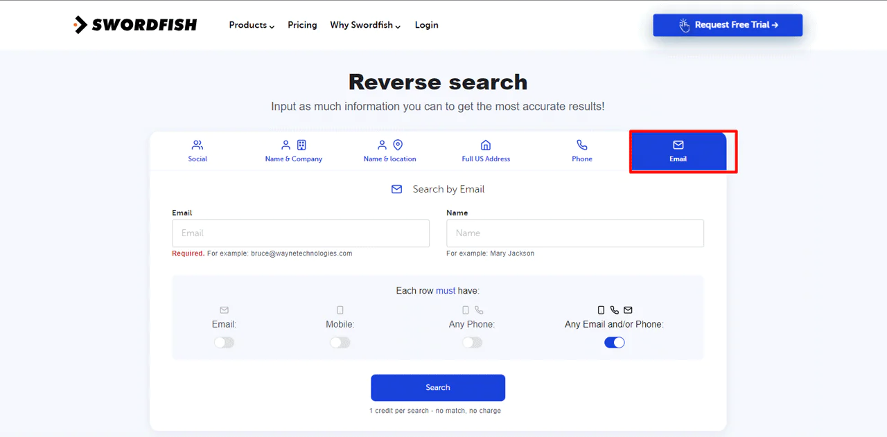 Email' from the list of choices.