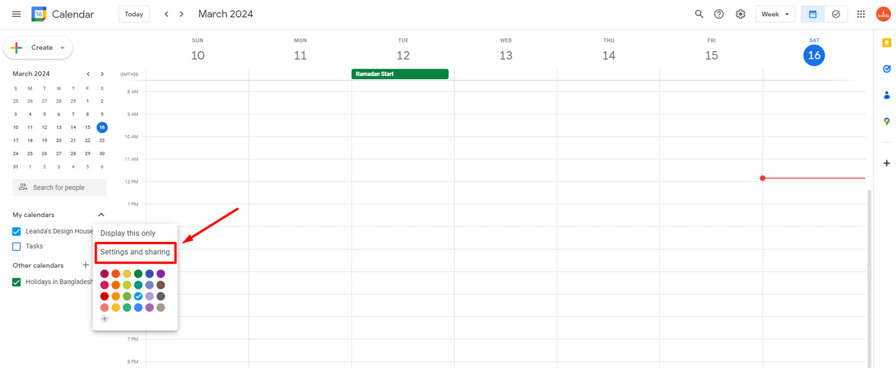Google Calendar trick