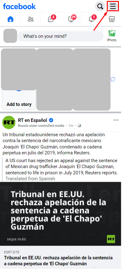 Tap the three horizontal lines at the bottom