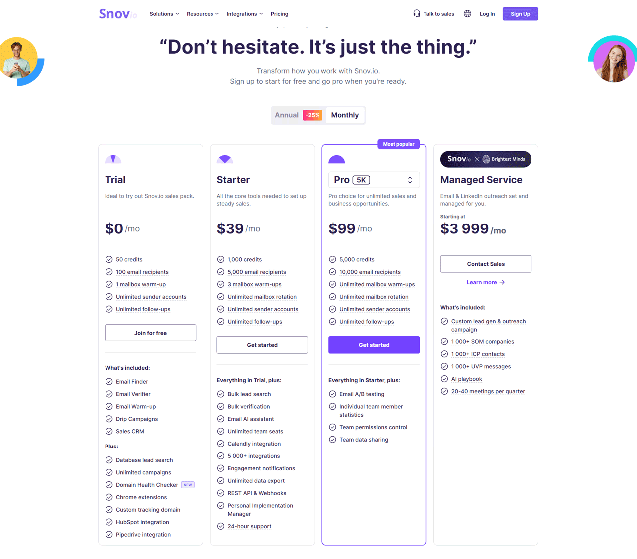 Snovio Pricing Breakdown