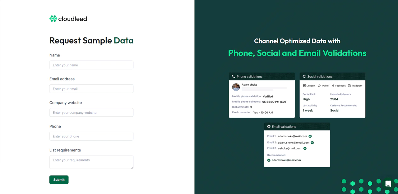 CloudLead B2B Email List Providers Pricing