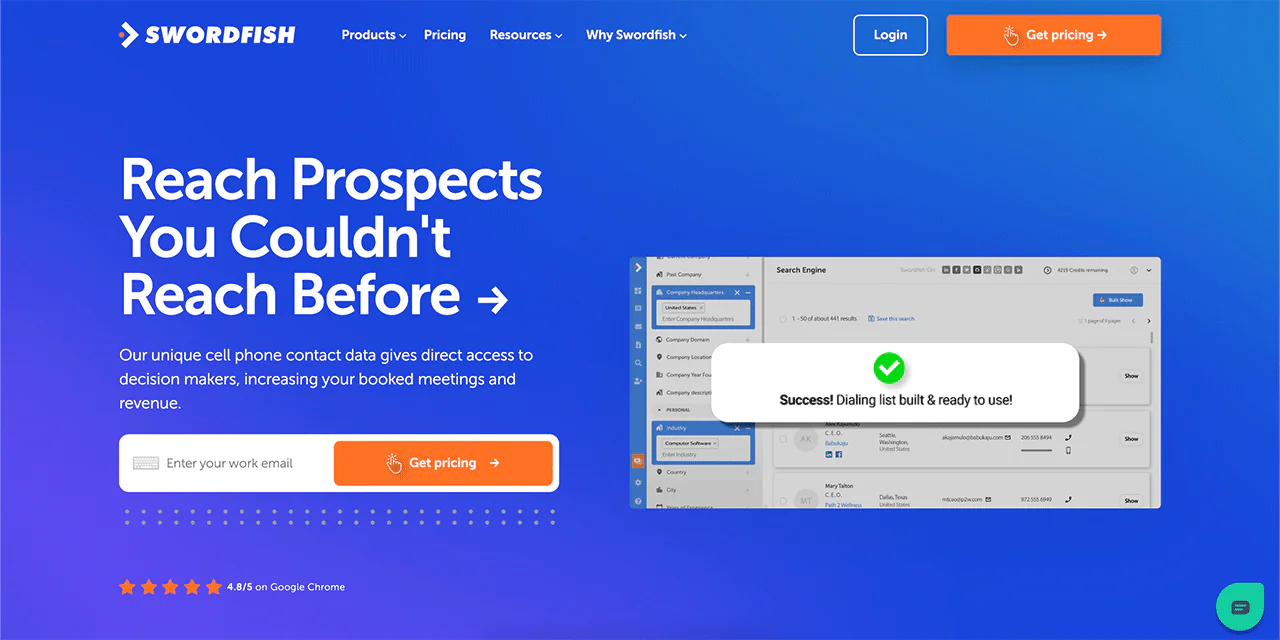 Swordfish Real Estate Agent Email Lists